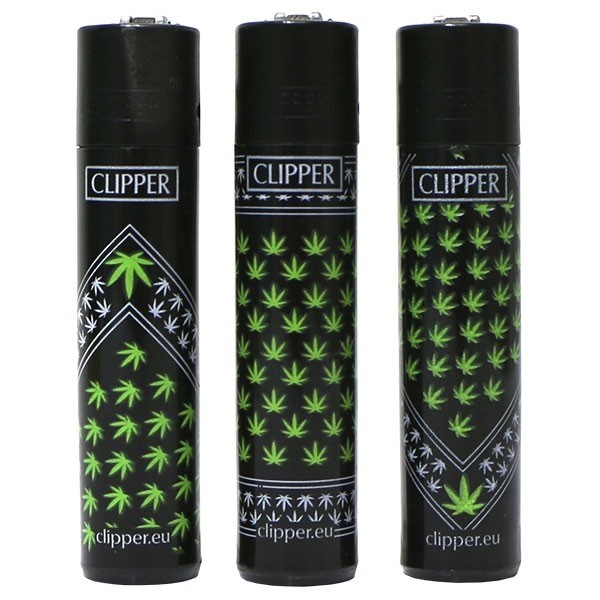 Clipper Lighter - cannabis leaf print
