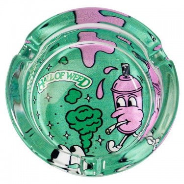 Hall of Weed Green Glass Ashtray base