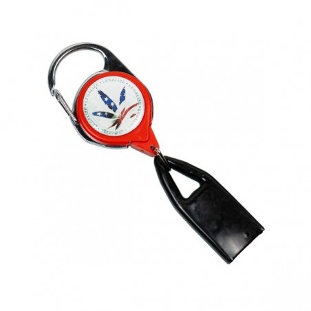 Retractable Lighter Leash usa red