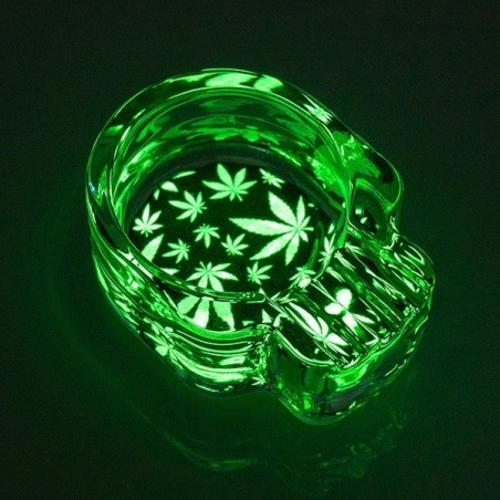 Fluorescent Glass Skull Ashtray glow in the dark
