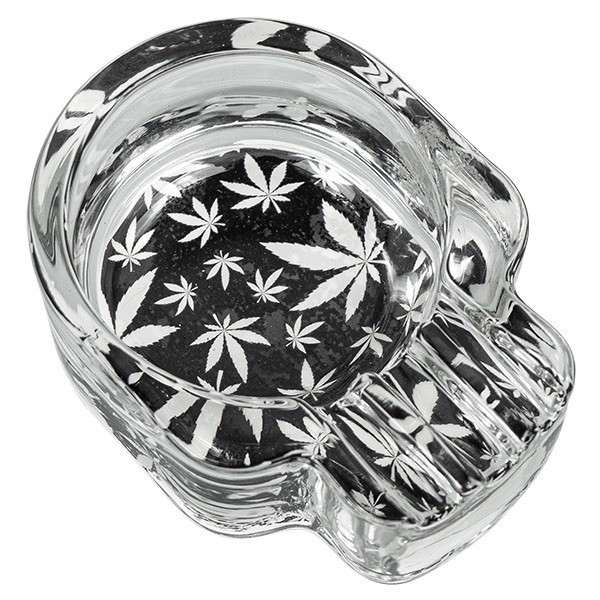 Fluorescent Glass Skull Ashtray