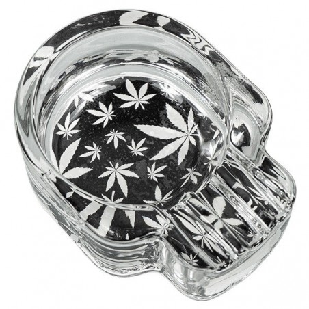 Fluorescent Glass Skull Ashtray