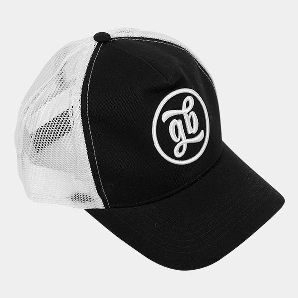 GB The Green Brand logo trucker cap white front