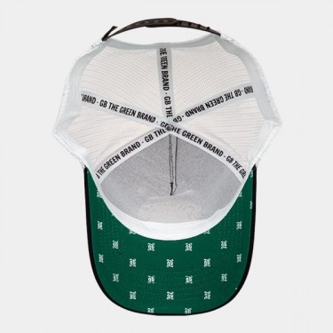 GB The Green Brand logo trucker cap white inside