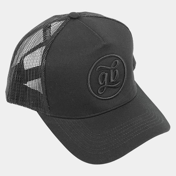 GB The Green Brand logo trucker cap black front