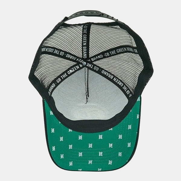 GB The Green Brand logo trucker cap black inside