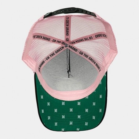 GB The Green Brand logo trucker cap pink inside