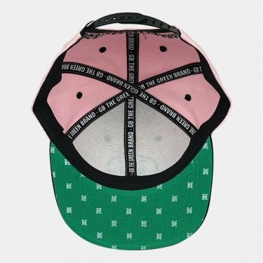 GB The Green Brand pink flat cap interior