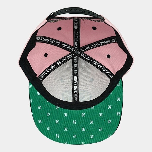 GB The Green Brand pink flat cap interior
