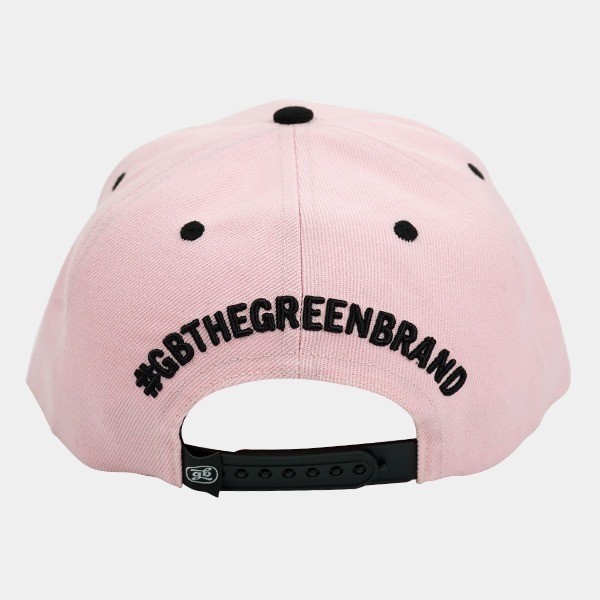 GB The Green Brand pink flat cap, back view