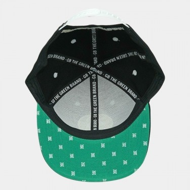 GB The Green Brand black flat cap, interior back