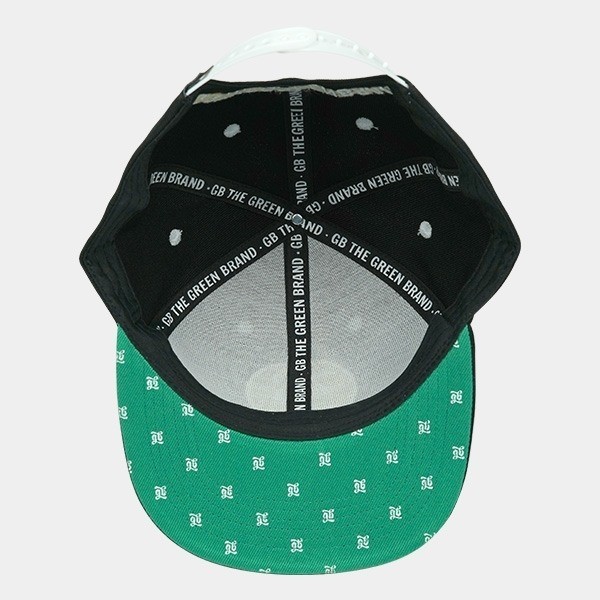 GB The Green Brand black flat cap, interior back