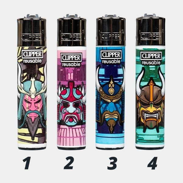 View Samurai Masks Clipper Lighter - GB The Green Brand