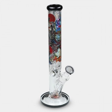 Bong with Ronin and Geisha Black Leaf case - GB The Green Brand