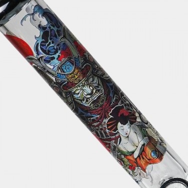 Bong with Ronin and Geisha Black Leaf case - GB The Green Brand