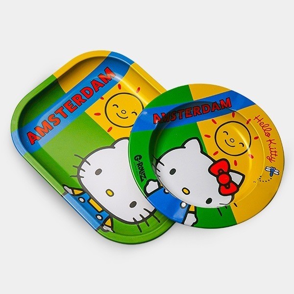 Hello Kitty Classic Amsterdam Small Rolling tray + Ashtray Kit - Growbarato