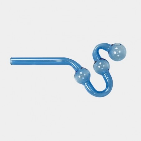 Curved glass oil pipe blue