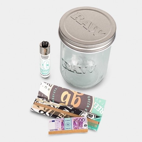 Raw Glass Mason Jar  + Case -  GB The Green Brand
