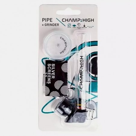 Glass Pipe + Champ High Grinder - GB The Green Brand
