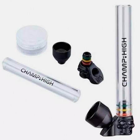 Glass Pipe + Champ High Grinder - GB The Green Brand