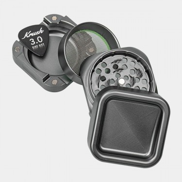 Krush Kube 3.0 Aluminum Grinder open gray