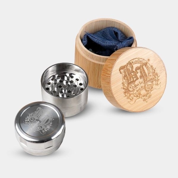 View Black Leaf Stainless Steel Deluxe Grinder - GrowBarato