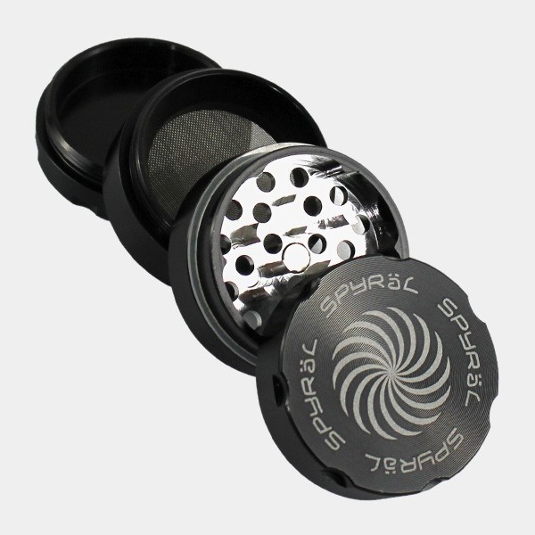 Spyral 55mm 4-piece black grinder