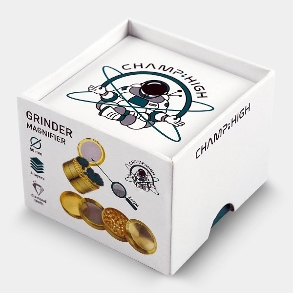4-piece Champ High Magnifier Zoom Metal Grinder 50 mm - Growbarato
