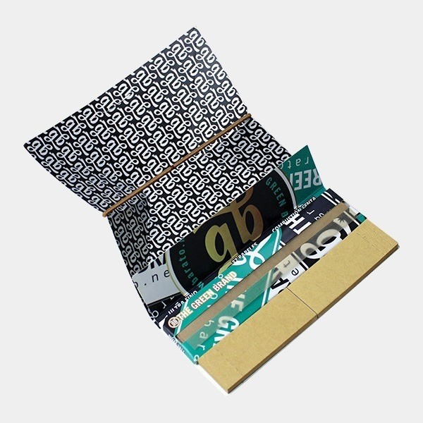 View GB Stickers Green Rolling Papers + Filters + Tray - Growbarato