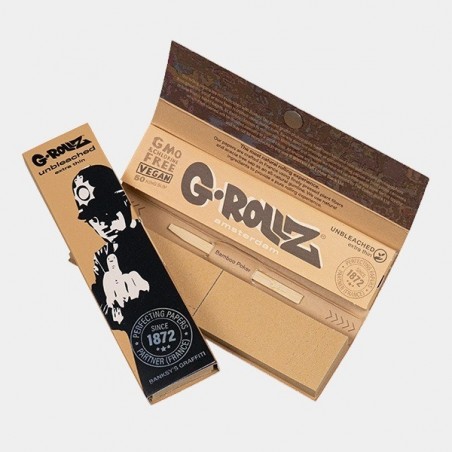 Unbleached King Size Rolling Papers + Tips by G-Rollz