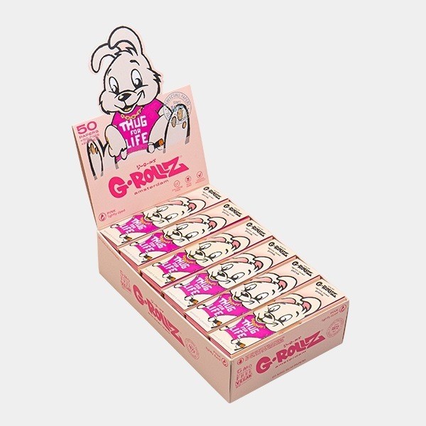 G-Rollz Pink King Size Rolling Papers + Tips