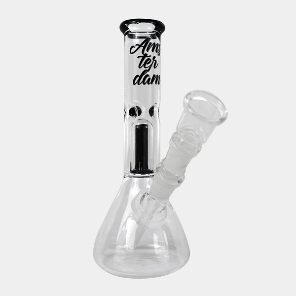Amsterdam Glass Bong Rasta Colors - GB