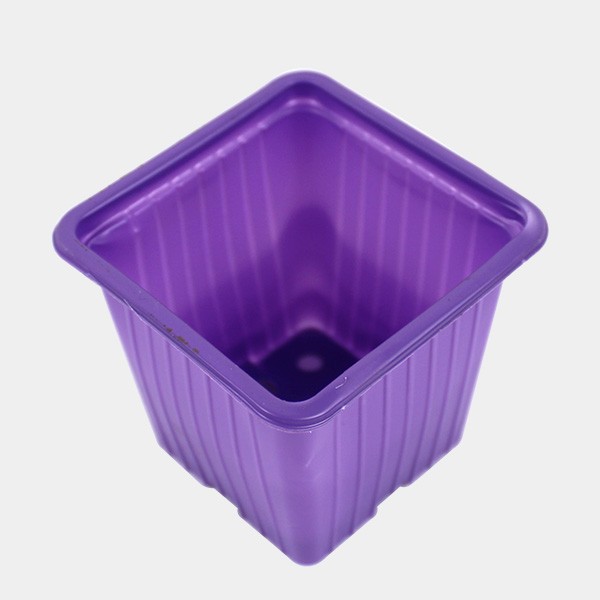 90 Colored Flowerpots 7 x 7 x 6 cm purple