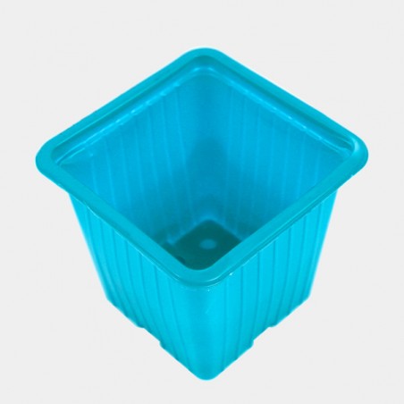 90 Colored Flowerpots 7 x 7 x 6 cm blue