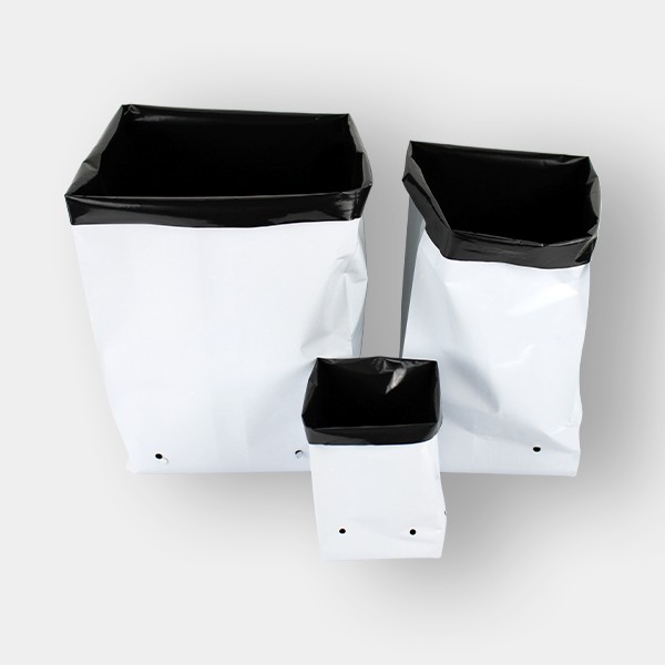 View White Plastic grow bags in several sizes - GB