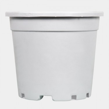 Large round white pot/container - GB