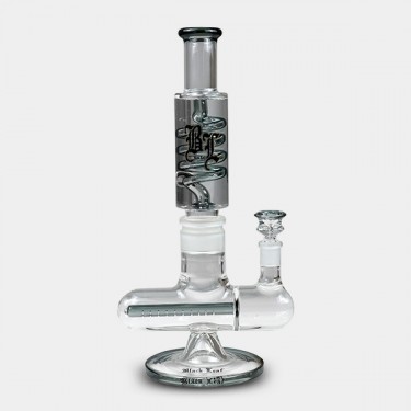 Black Leaf gray cooler gel bong with spiral + inline slit