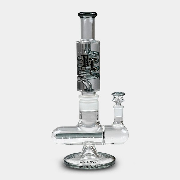 Black Leaf gray cooler gel bong with spiral + inline slit
