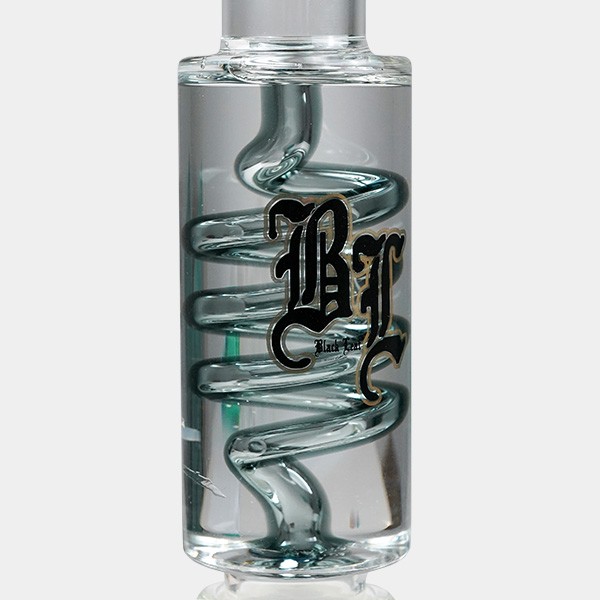 Black Leaf Pre-Cooler Bong with Spiral + Inline Slit - Growbarato