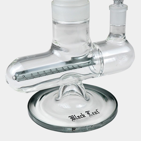 Black Leaf gray inline slit cooler gel bong with spiral