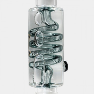 Black Leaf cooler bong with spiral + Inline Slit cooler