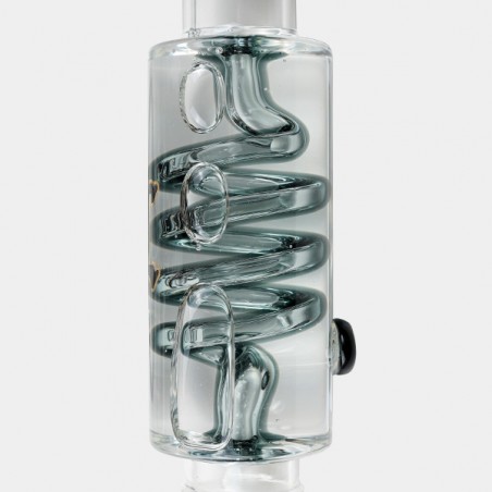 Black Leaf cooler bong with spiral + Inline Slit cooler