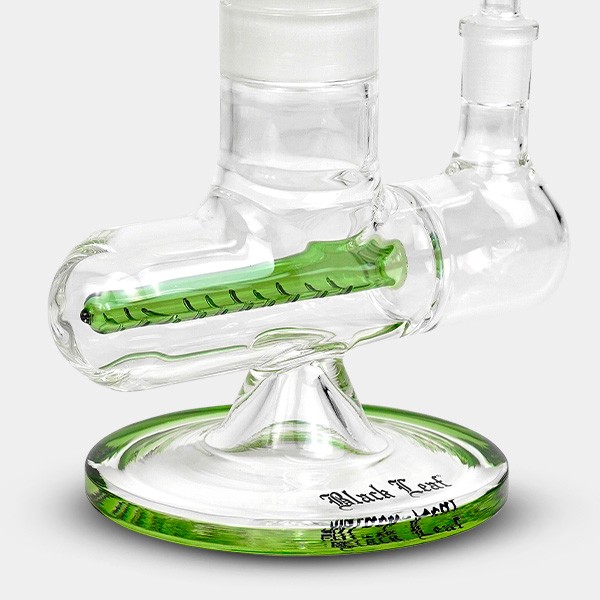 Black Leaf Pre-Cooler Bong with Spiral + Inline Slit