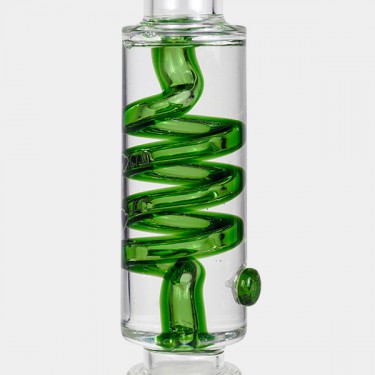 Black Leaf cooler bong with spiral + Inline Slit cooler parts