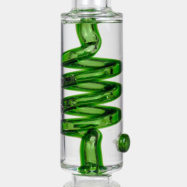 Black Leaf Pre-Cooler Bong with Spiral + Inline Slit