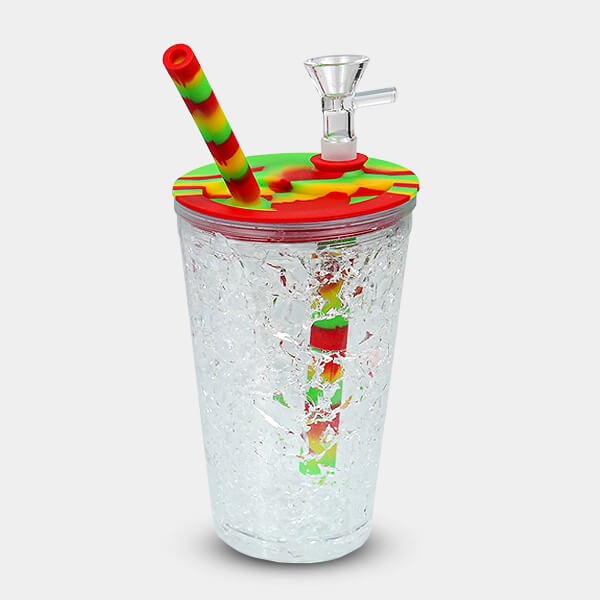Freeze Cooling Cup Silicone and Plastic Bong - Grow Barato