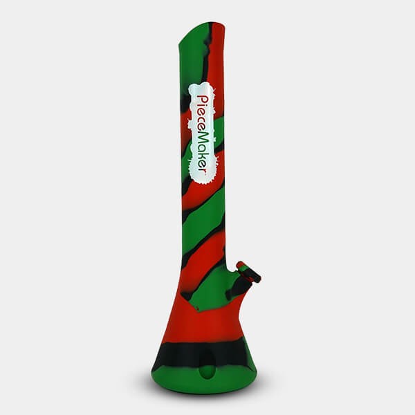 Green and red Kahuna silicone bong