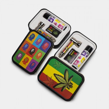 Metal pipe set with screens and lighter