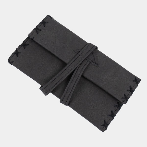 Faux Leather Tobacco Pouch With Zipper