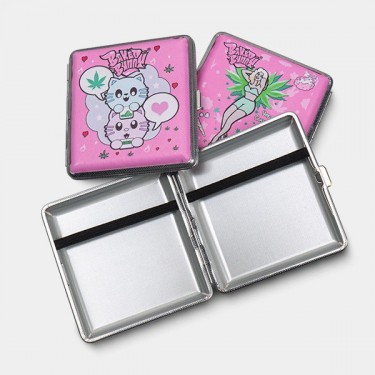 Pink Metal Cigarette Case